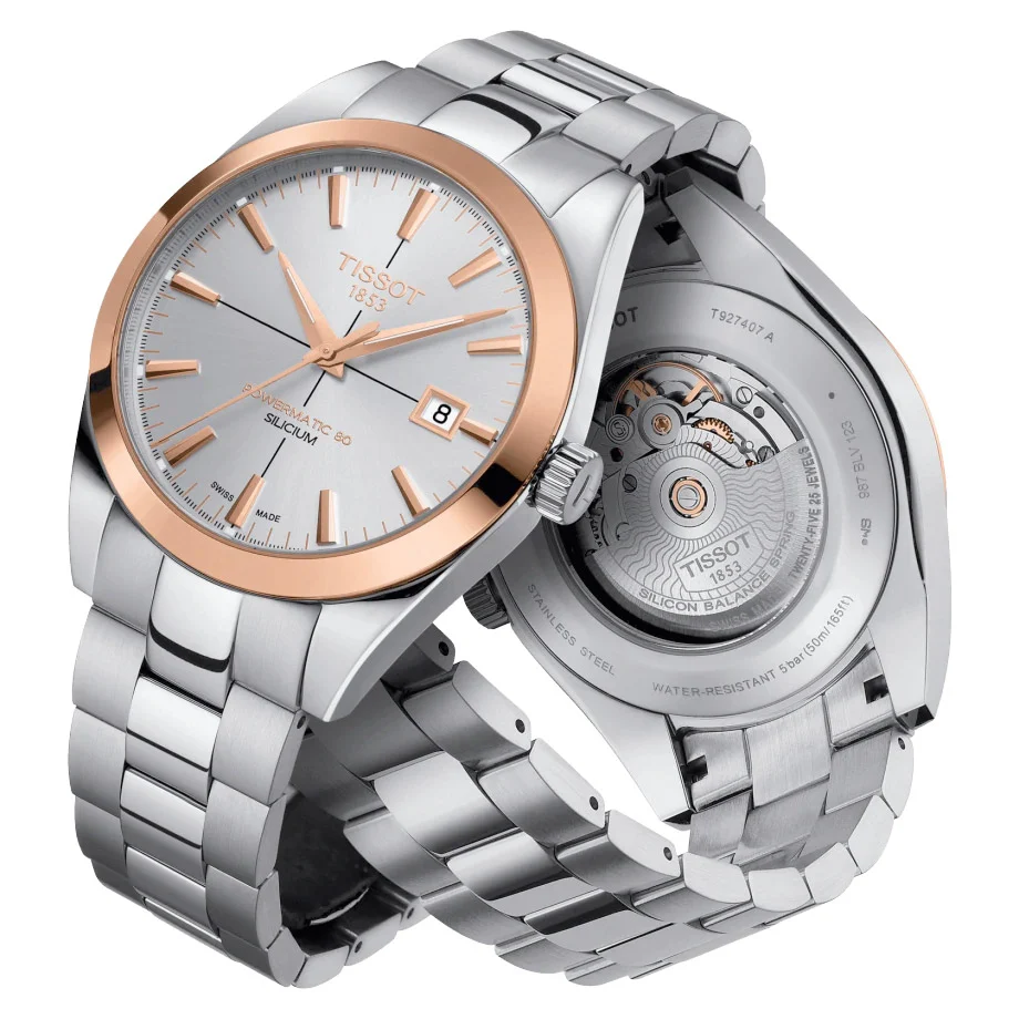 Tissot Gentleman Powermatic 80 Silicium T927.407.41.031.00 18K kulta, miesten rannekello - Image 2