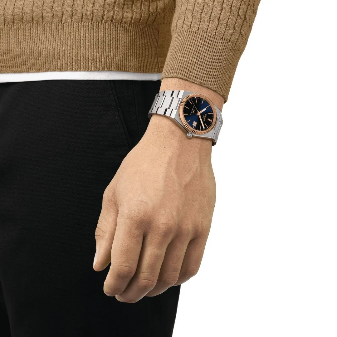 Tissot PRX Powermatic 80, teräs ja 18K ruusukulta, T9314074104100 rannekello - Image 3