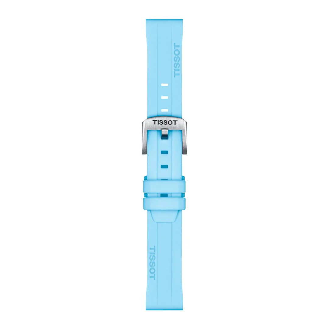 Tissot ranneke, 18 mm, vaaleansininen silikoni, T852047450 - Image 3