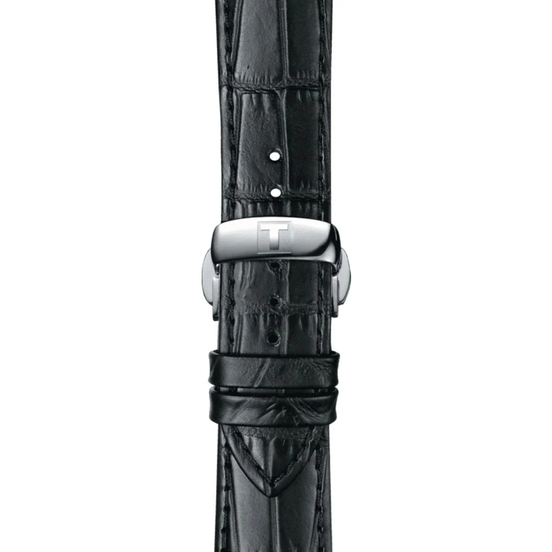 Tissot ranneke, 21 mm, musta nahka, T852035976