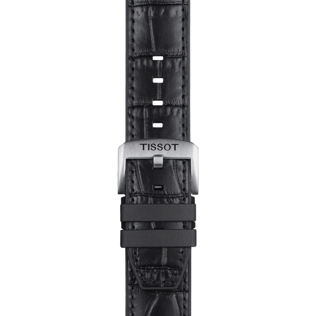 Tissot ranneke, 22 mm, musta nahka ja silikoni, T852046761