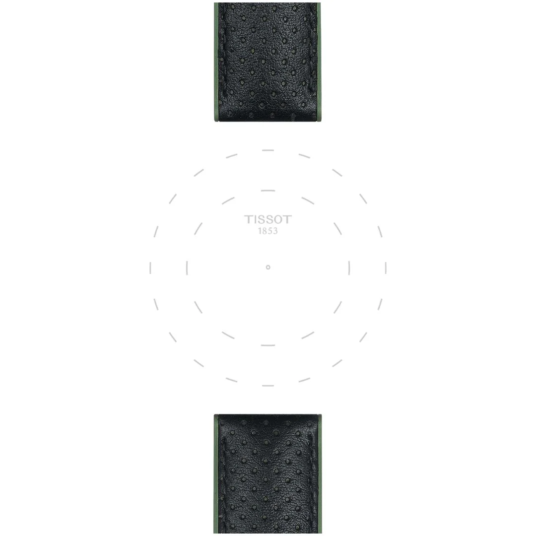 Tissot ranneke, 22 mm, musta nahka ja vihreä silikoni, T852046787 - Image 2