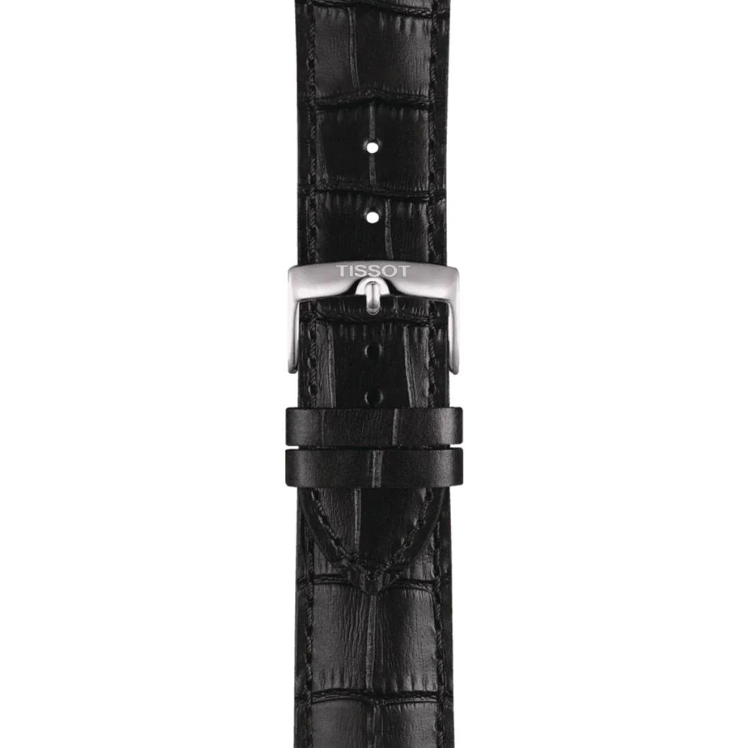 Tissot ranneke, 22 mm, musta nahka, T852041653