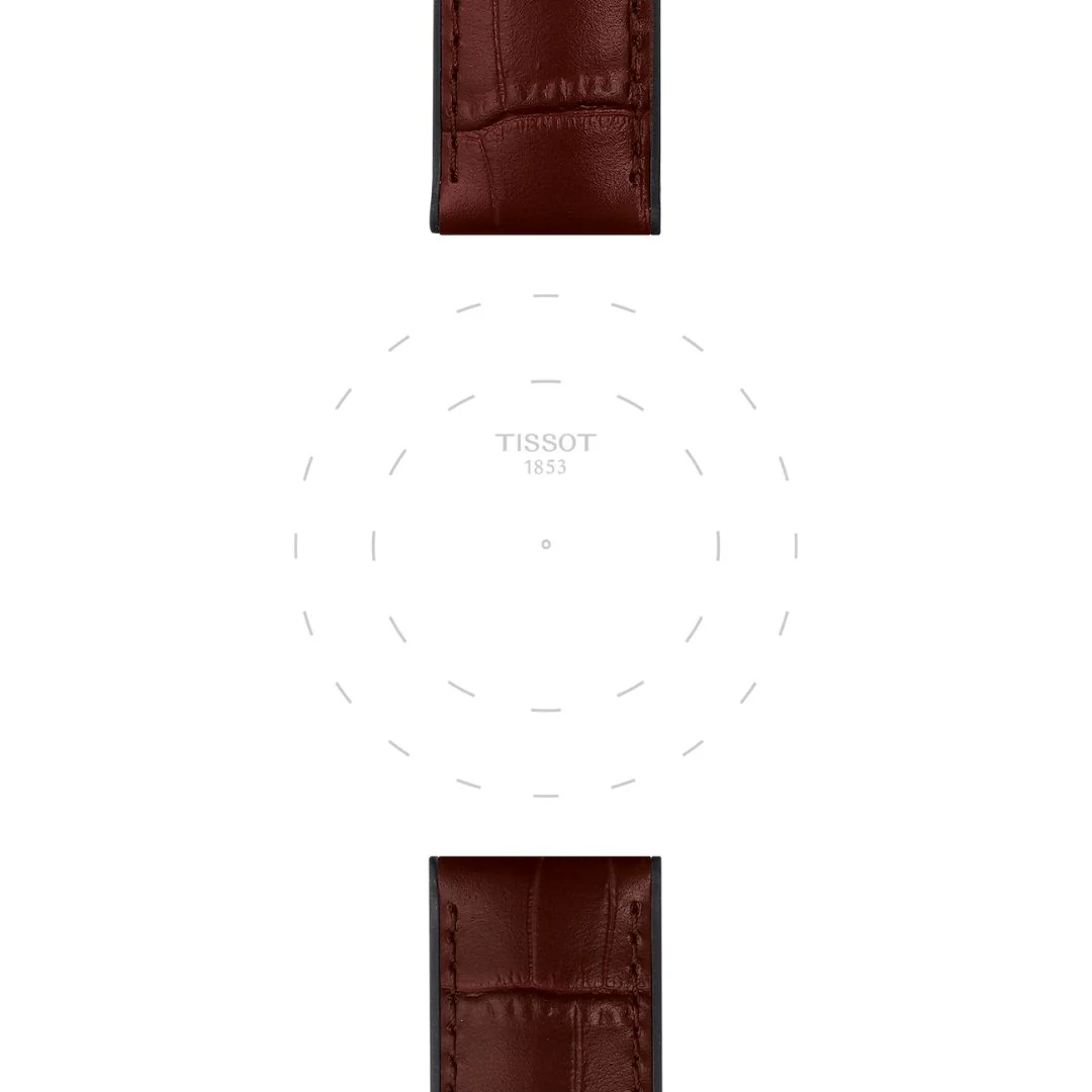 Tissot ranneke, 22 mm, ruskea nahka ja musta silikoni, T852046767 - Image 2