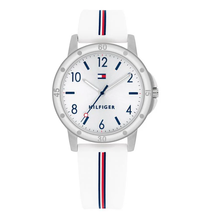Tommy Hilfiger Girls naisten rannekello, valkoinen kumiranneke, TH1720014