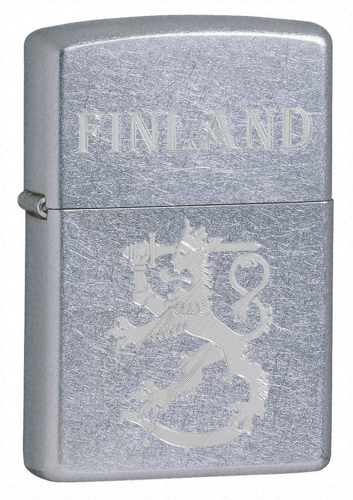 Zippo sytytin, Suomi Leijona Finland, naarmutettu kromi