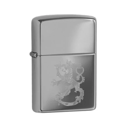 Zippo sytytin, Suomi Leijona, kiiltävä kromi