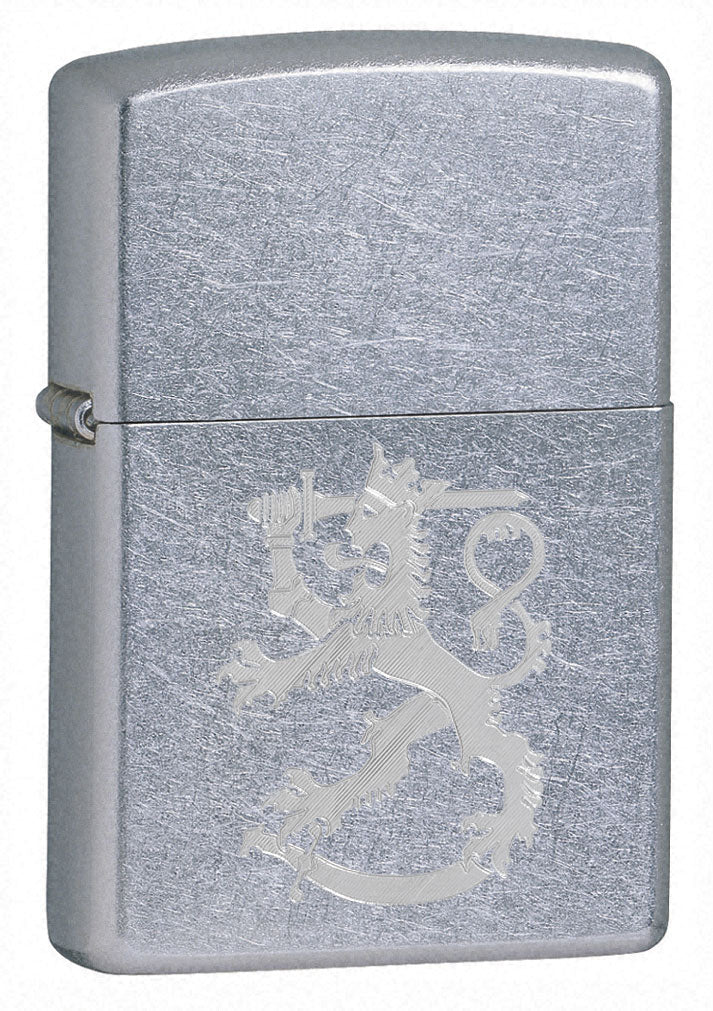 Zippo sytytin, Suomi Leijona, naarmutettu kromi
